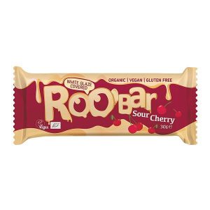 Бар с вишни и бяла глазура ROOBAR 30 г веган био десерт
