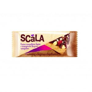 Барче с шоколад бадеми и боровинки Scala 55 г десерт с плодове и ядки