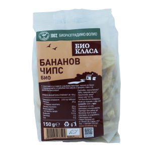 Био бананов чипс с кокосово масло и мед в пакет 150 г Био Класа