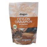 Цейлонска канела Dragon Superfoods 150 г био канела на прах за десерти и топли напитки