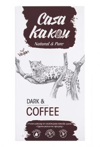 Черен шоколад 70% с кафе Casa Kakau 70 г занаятчийски bean to bar шоколад