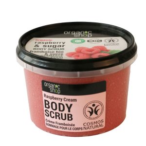 Скраб за тяло Organic Shop с малини и натурална захар 250 мл