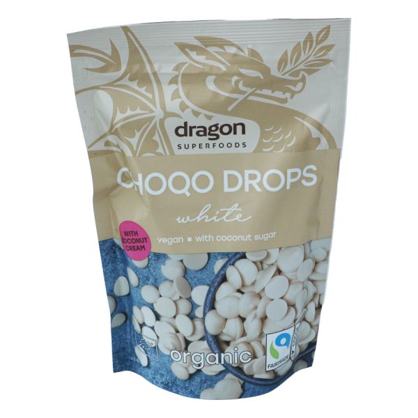 Капки веган бял шоколад 200 г Dragon superfoods