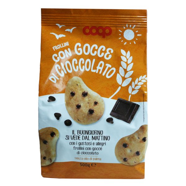Маслени бисквити с шоколадови парченца COOP 500 г