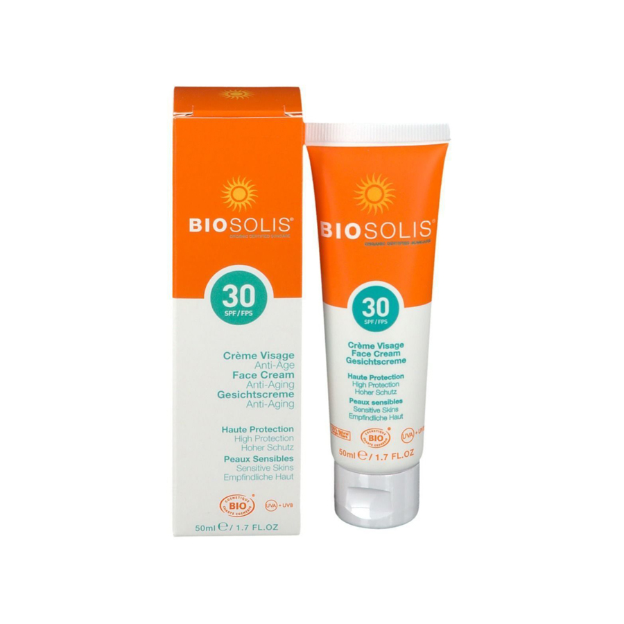 Слънцезащитен крем за лице SPF30+ 50 мл Biosolis