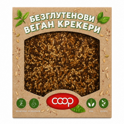 Безглутенови веган крекери КООП 120 г
