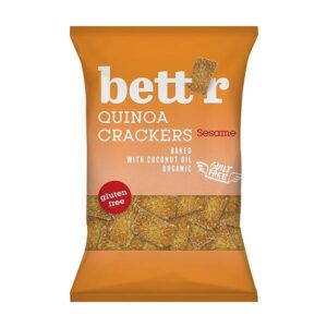BETT’R киноа крекери със сусам 100 г – био без глутен хрупкав снакс