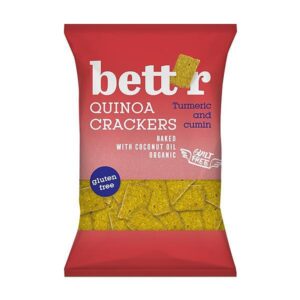 BETT’R киноа крекери с куркума и кимион 100 г – био и без глутен хрупкав снакс