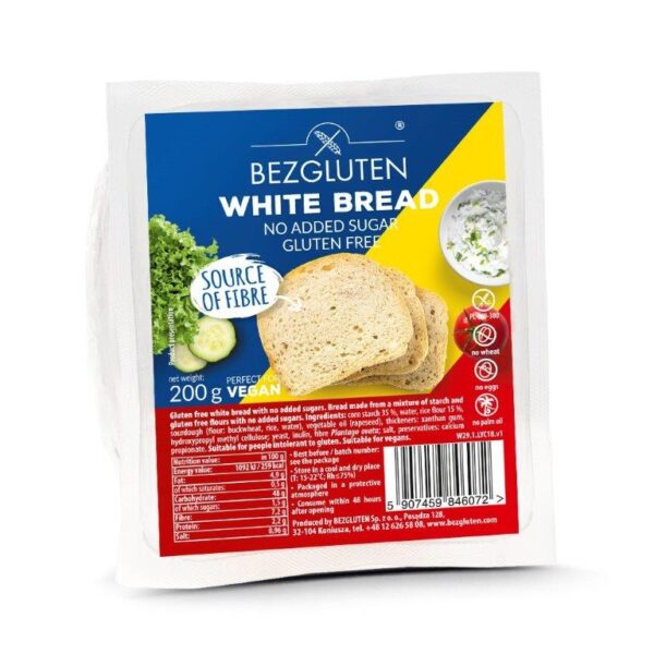 БЯЛ ХЛЯБ БЕЗ ЗАХАР И ГЛУТЕН BEZGLUTEN 200 ГР