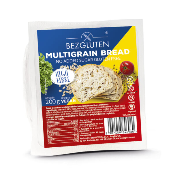 МНОГОЗЪРНЕСТ ХЛЯБ БЕЗ ЗАХАР И ГЛУТЕН BEZGLUTEN 200ГР