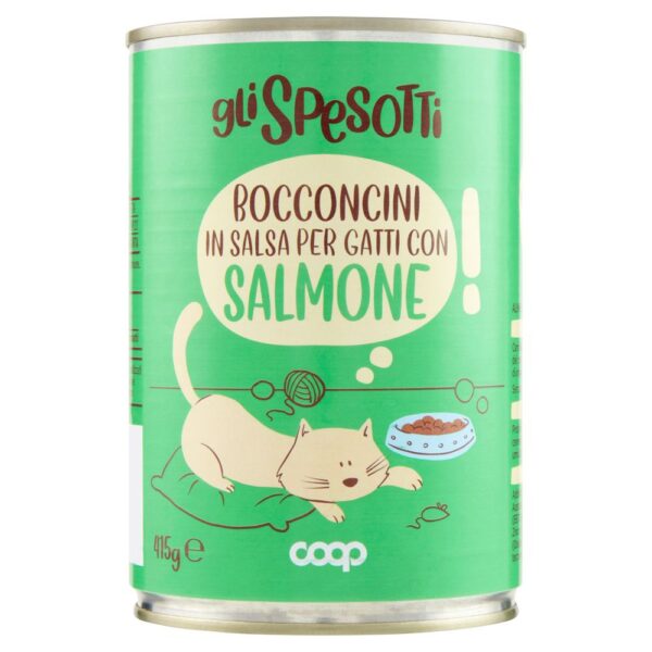 Храна за котки с хапки сьомга 415 гр КООП Италия