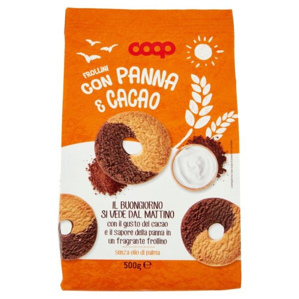 МАСЛЕНИ БИСКВИТИ СЪС СМЕТАНА И КАКАО 500 Г КООП Италия