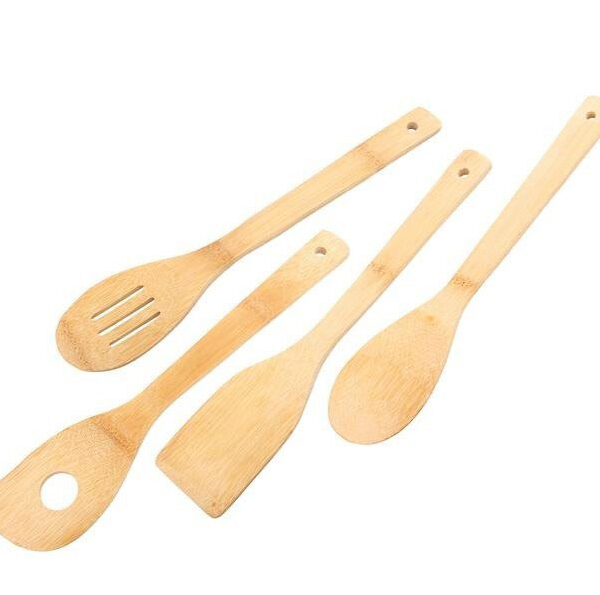 Комплект 4 бамбукови лъжици 30 см