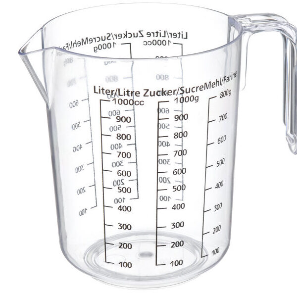 Мерителен съд с дръжка 1 л, пластмаса FACKELMANN