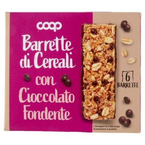 Пълнозърнести зърнени барчета с черен шоколад 126 г COOP Италия