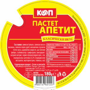 Пастет Апетит КООП 180 г месен пастет