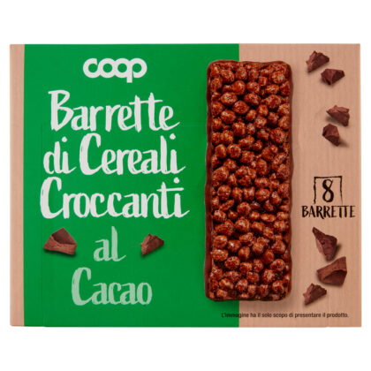 Пълнозърнести барчета с какао 160 г /8 х 20 г/ COOP