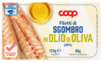 Филе от скумрия в зехтин 125 г COOP