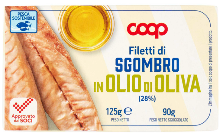 Филе от скумрия в зехтин 125 г COOP